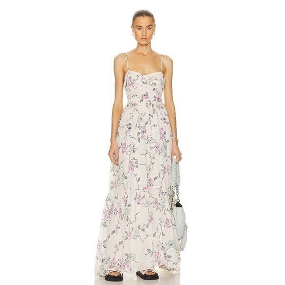NWT Isabel Marant Etoile Giana Floral Maxi Dress Size 38 US 6 Ecru #1E502 - Picture 1 of 15